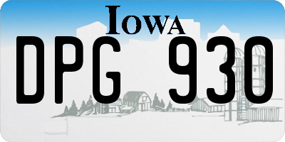 IA license plate DPG930
