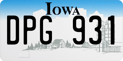 IA license plate DPG931