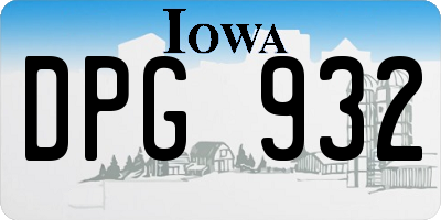 IA license plate DPG932