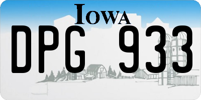 IA license plate DPG933