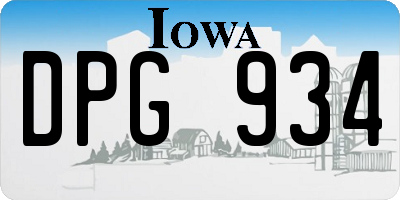 IA license plate DPG934