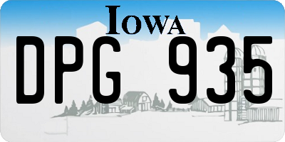 IA license plate DPG935