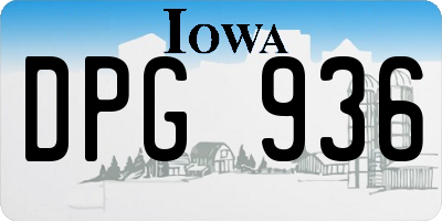 IA license plate DPG936