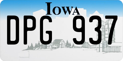 IA license plate DPG937