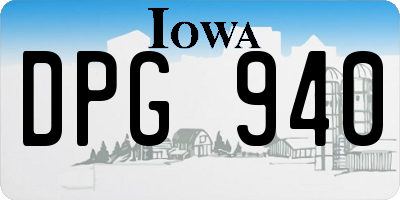 IA license plate DPG940