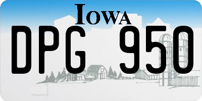 IA license plate DPG950
