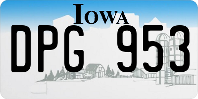 IA license plate DPG953