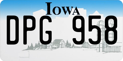 IA license plate DPG958