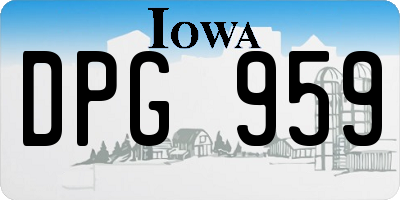 IA license plate DPG959