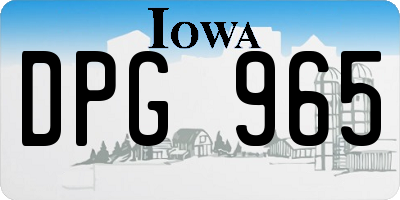 IA license plate DPG965