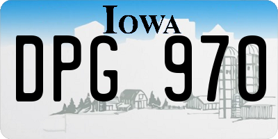 IA license plate DPG970