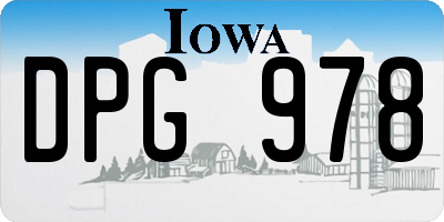 IA license plate DPG978