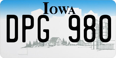 IA license plate DPG980