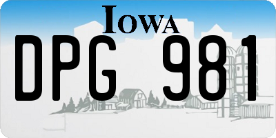 IA license plate DPG981