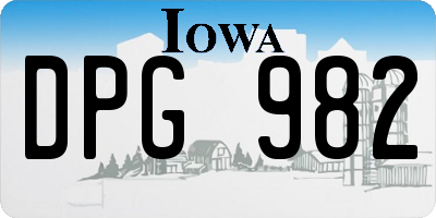 IA license plate DPG982