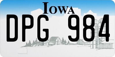 IA license plate DPG984