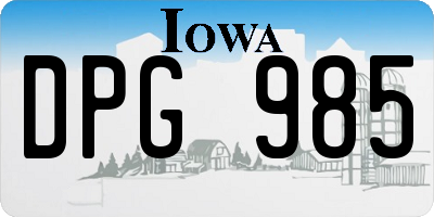IA license plate DPG985