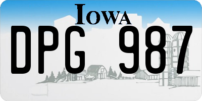 IA license plate DPG987