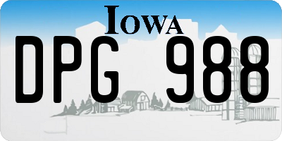 IA license plate DPG988