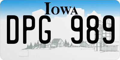 IA license plate DPG989