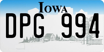 IA license plate DPG994