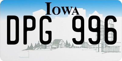 IA license plate DPG996