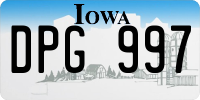 IA license plate DPG997