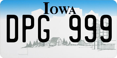 IA license plate DPG999