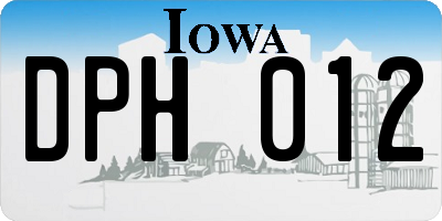 IA license plate DPH012
