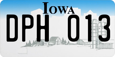 IA license plate DPH013
