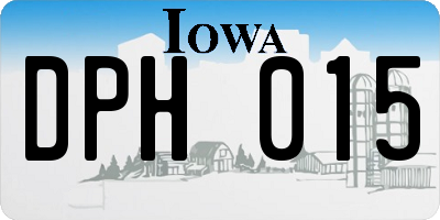 IA license plate DPH015