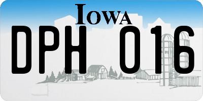 IA license plate DPH016