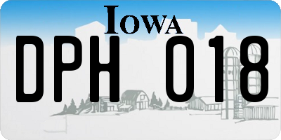 IA license plate DPH018
