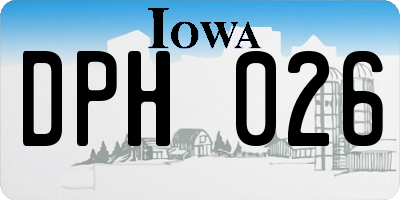 IA license plate DPH026