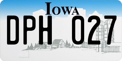 IA license plate DPH027
