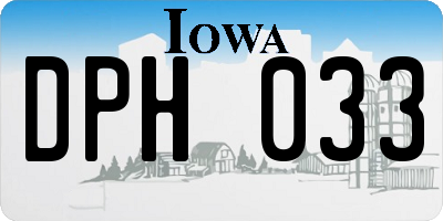IA license plate DPH033