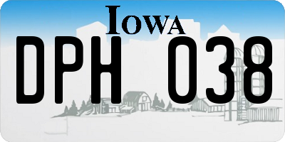 IA license plate DPH038