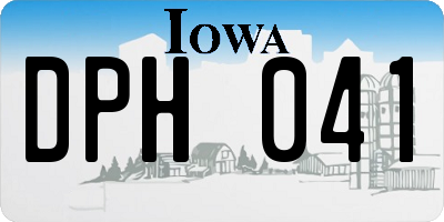 IA license plate DPH041