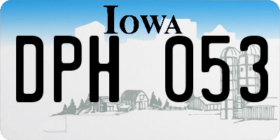 IA license plate DPH053
