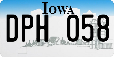 IA license plate DPH058