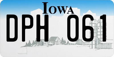 IA license plate DPH061