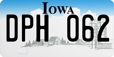 IA license plate DPH062