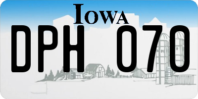 IA license plate DPH070