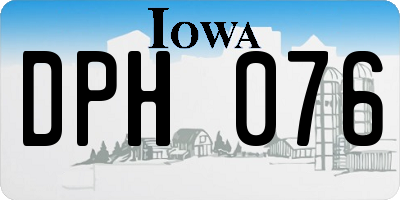 IA license plate DPH076