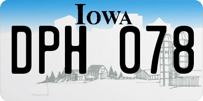 IA license plate DPH078