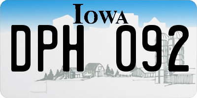 IA license plate DPH092