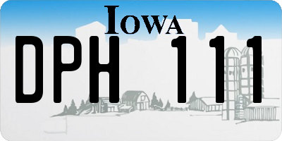 IA license plate DPH111