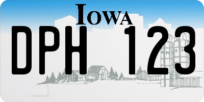 IA license plate DPH123