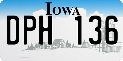IA license plate DPH136