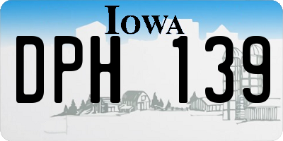 IA license plate DPH139